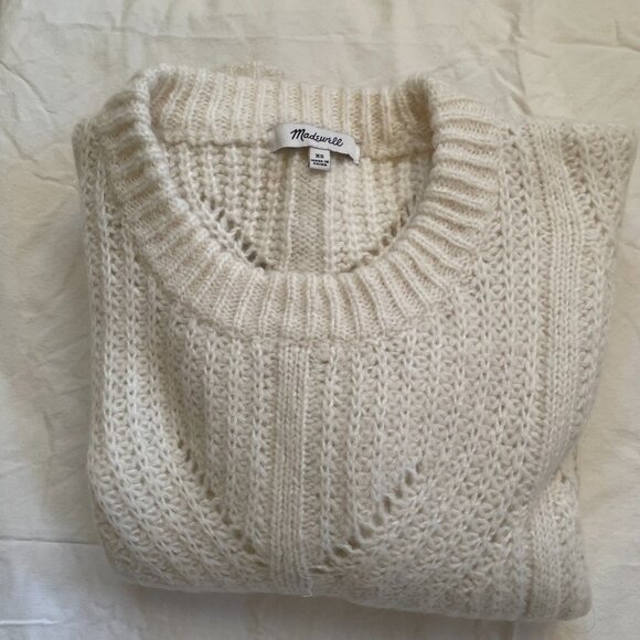 MADEWELL Charley Pullover Sweater Antique Cream XS - Picture 5 of 7